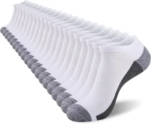 COOVAN Men Athletic Ankle Socks 12 pack Low Cut Short Cushion Casual Sock（12 pairs）