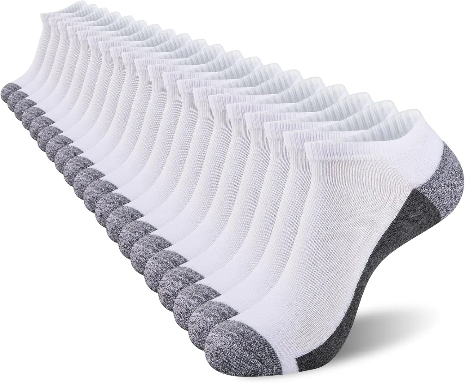 COOVAN Men Athletic Ankle Socks 12 pack Low Cut Short Cushion Casual Sock（12 pairs）