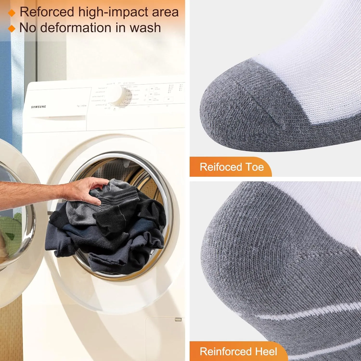 COOVAN Socks for Men Athletic Low Cut Sock with 12 Pairs,Ankle Socks Men Cushion 12 Pack Running Casual Sock