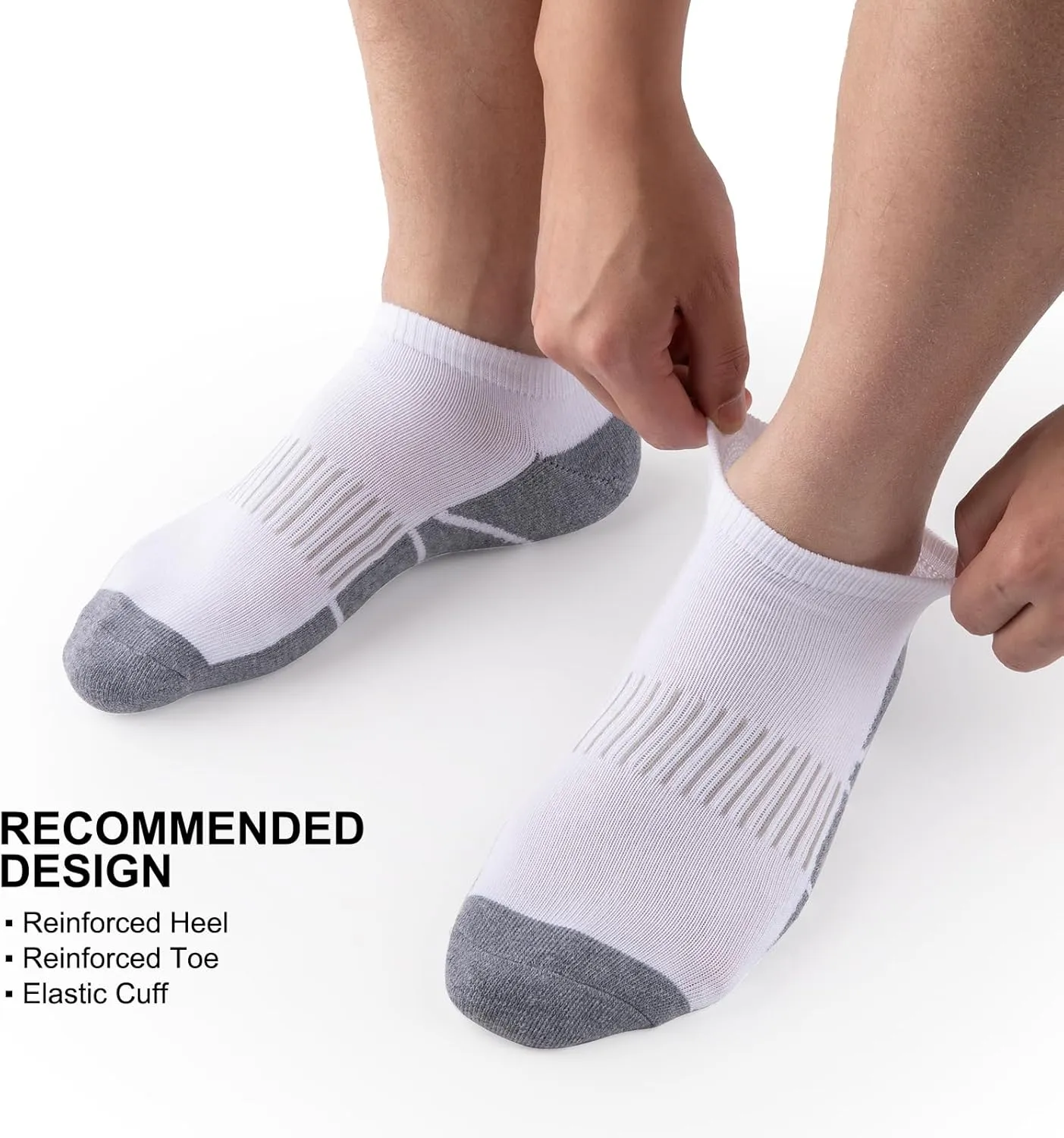 COOVAN Socks for Men Athletic Low Cut Sock with 12 Pairs,Ankle Socks Men Cushion 12 Pack Running Casual Sock