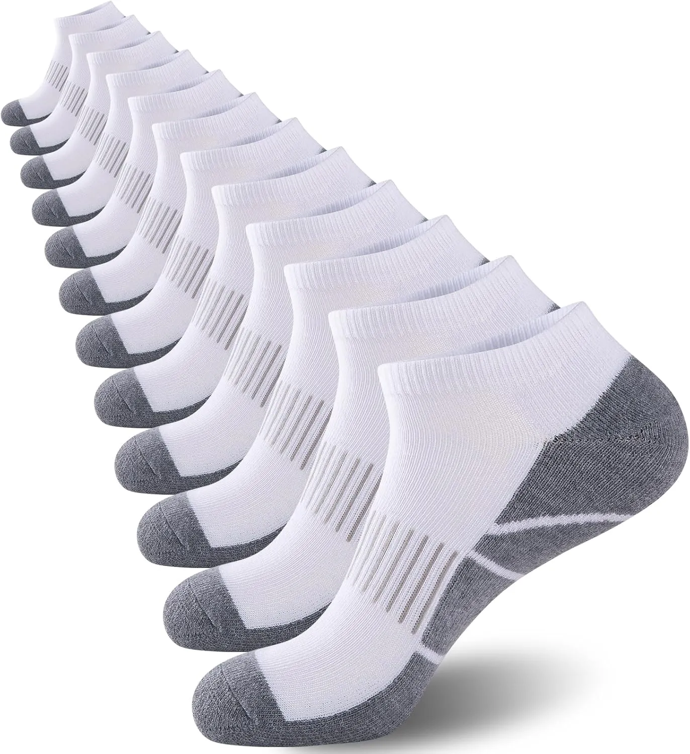 COOVAN Socks for Men Athletic Low Cut Sock with 12 Pairs,Ankle Socks Men Cushion 12 Pack Running Casual Sock