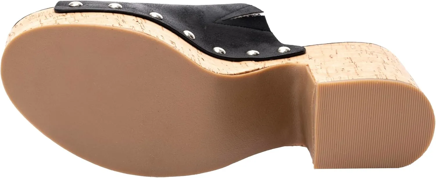 Corkys Footwear Hey Girl Womens Bada Bing Chunky Heels - Featuring a 3.75-inch Chunky Heel and 1.5-Inch Platform, A wide Strap, Stud-Lined Upper, and Cushioned Insoles