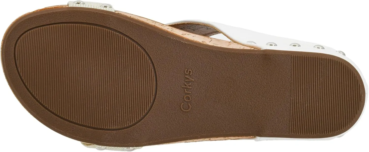 Corkys Footwear Top Secret 2 inch Wedge, Featuring A Slip-on Design, Signature EVA Cushioned Insoles For All Day Wear, Studs Along The Outsole, And An Adjustable Buckle