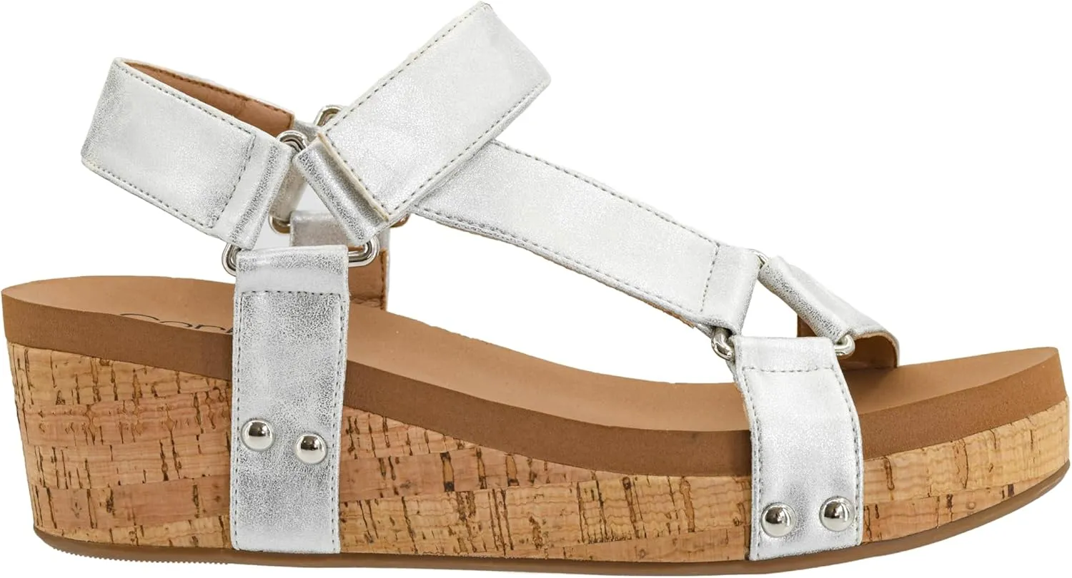 Corkys Footwear Women's Dont Tempt Me Strappy 2-Inch Wedge - Featuring Adjustable Comfort Straps, Soft Plush Cushioned Soles for Blissful Steps and All Day Wear