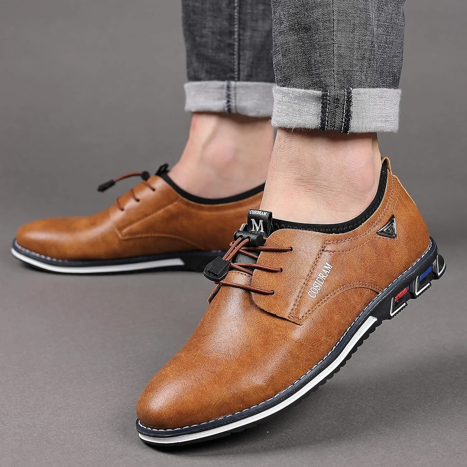 COSIDRAM Mens Casual Shoes Business Slip-on Shoes Comfort Fashion Office Shoes for Male