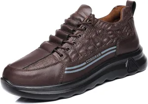 COSIDRAM Men's Casual Shoes Stylish Embossed Crocodile Print Sneakers Soft Walking Loafers