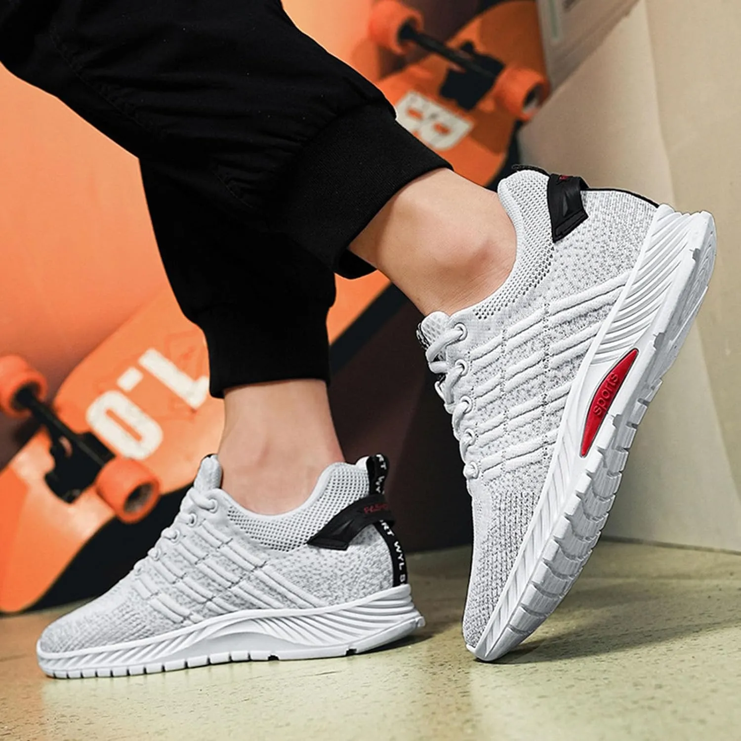 Couple Men's Elevator Shoes Men's Casual Mesh Trainers Lightweight Breathable Lace Up Sports Shoes with Hidden Lift Heel for Men Cm Mens Sneaker Socks Low Cut