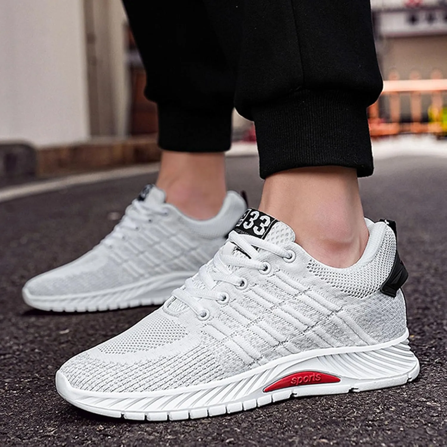 Couple Men's Elevator Shoes Men's Casual Mesh Trainers Lightweight Breathable Lace Up Sports Shoes with Hidden Lift Heel for Men Cm Mens Sneaker Socks Low Cut
