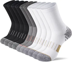 Crew Socks for Women,Athletic Hiking Running Compression Socks with Cushioned Support 3-6 Pairs