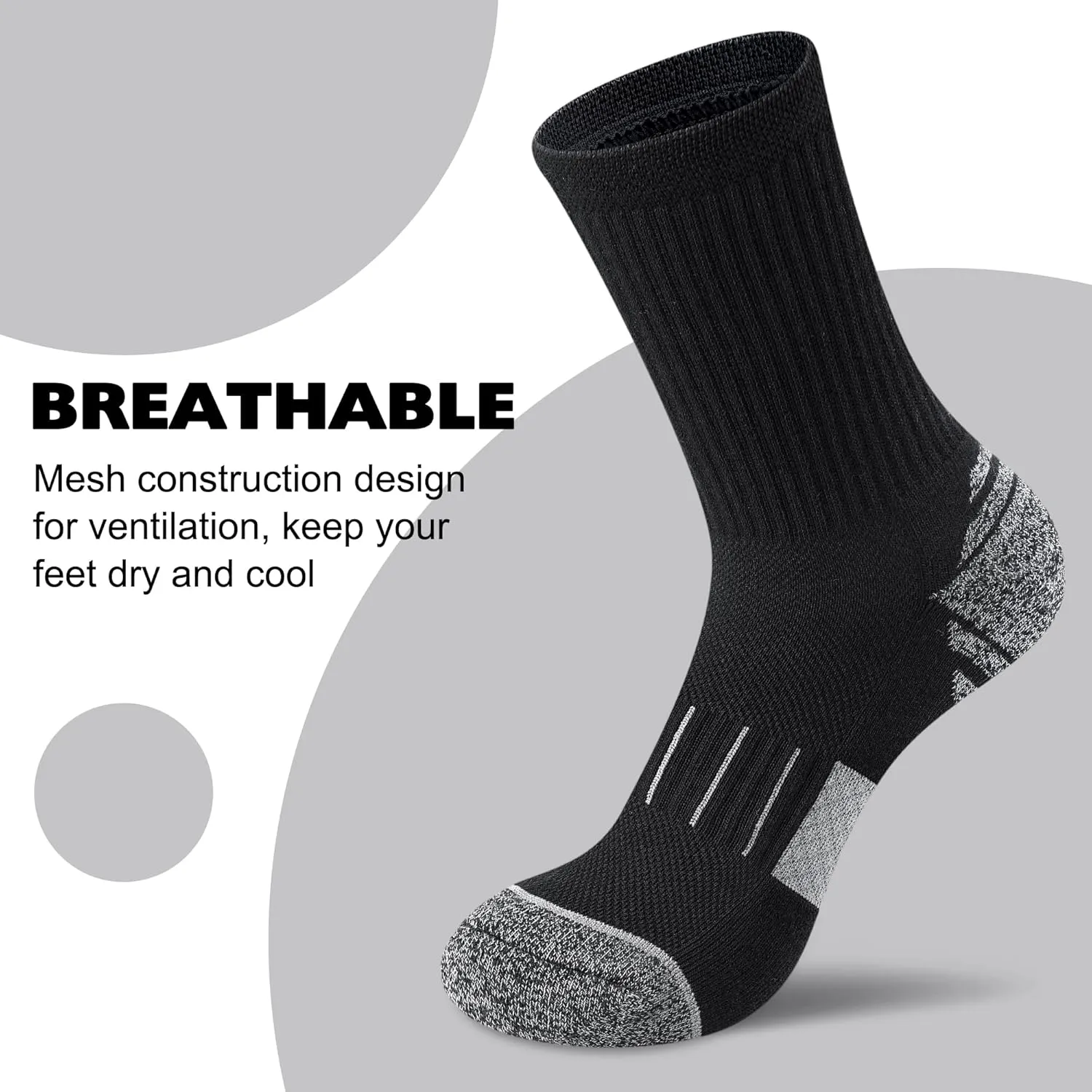 Crew Socks for Women,Athletic Hiking Running Compression Socks with Cushioned Support 3-6 Pairs