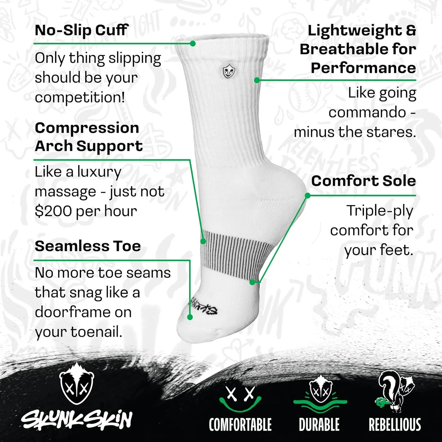Crew Socks - Pack of 6 - Cushioned Athletic Socks for Women & Men - Breathable Cotton Blend - Low-Cut Length
