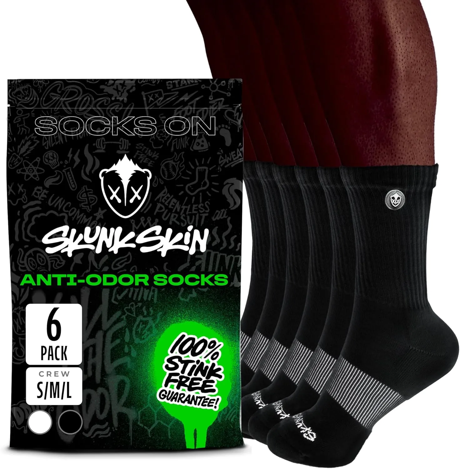 Crew Socks - Pack of 6 - Cushioned Athletic Socks for Women & Men - Breathable Cotton Blend - Low-Cut Length