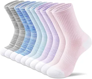 Crew Socks Women 3-6 Pairs: Hiking Athletic Running with Support Cushioned