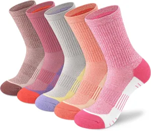 Crew Socks Women Athletic Hiking Running Cushioned Compression Socks 3-5 Pairs