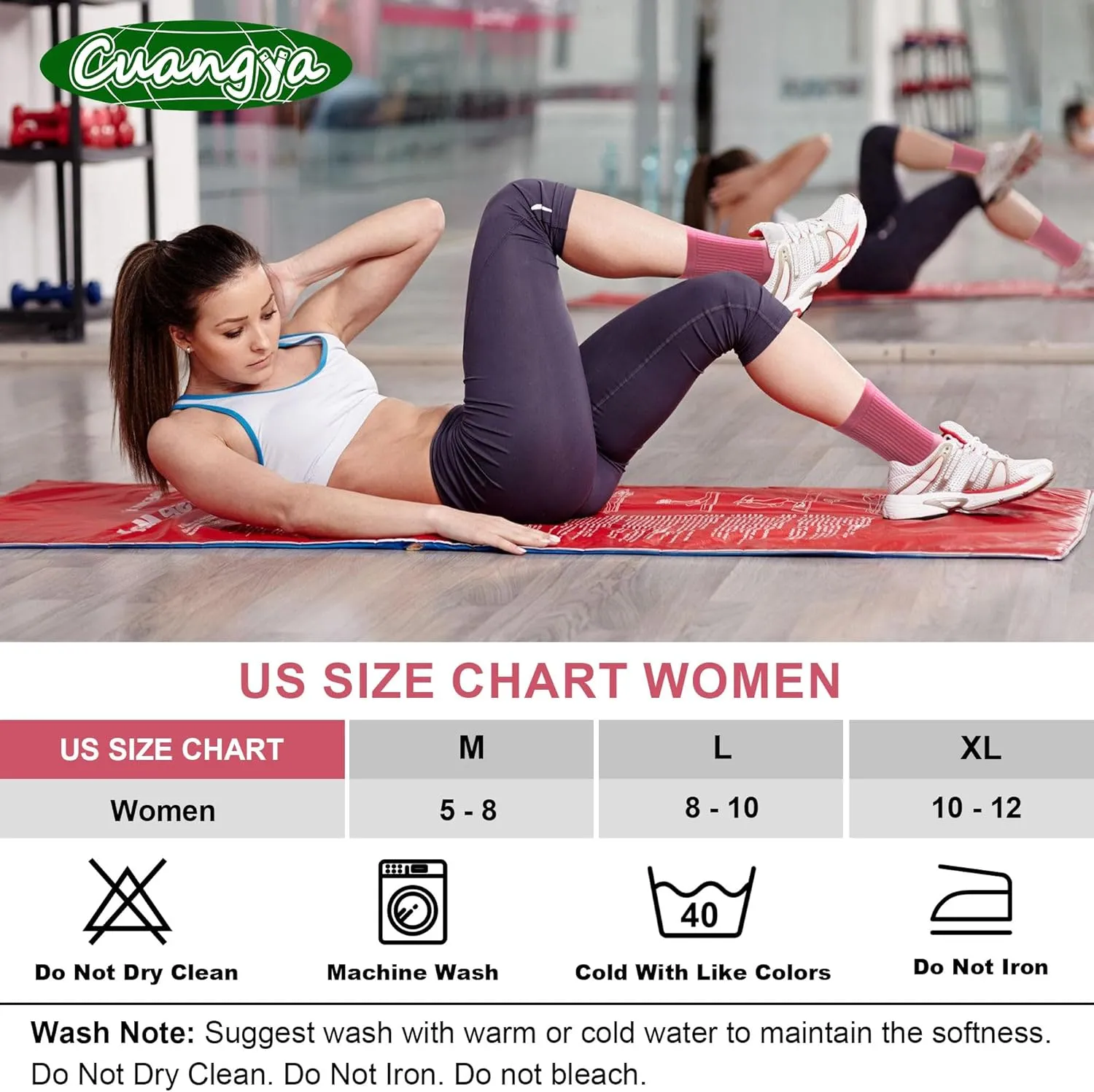 Crew Socks Women Athletic Hiking Running Cushioned Compression Socks 3-5 Pairs
