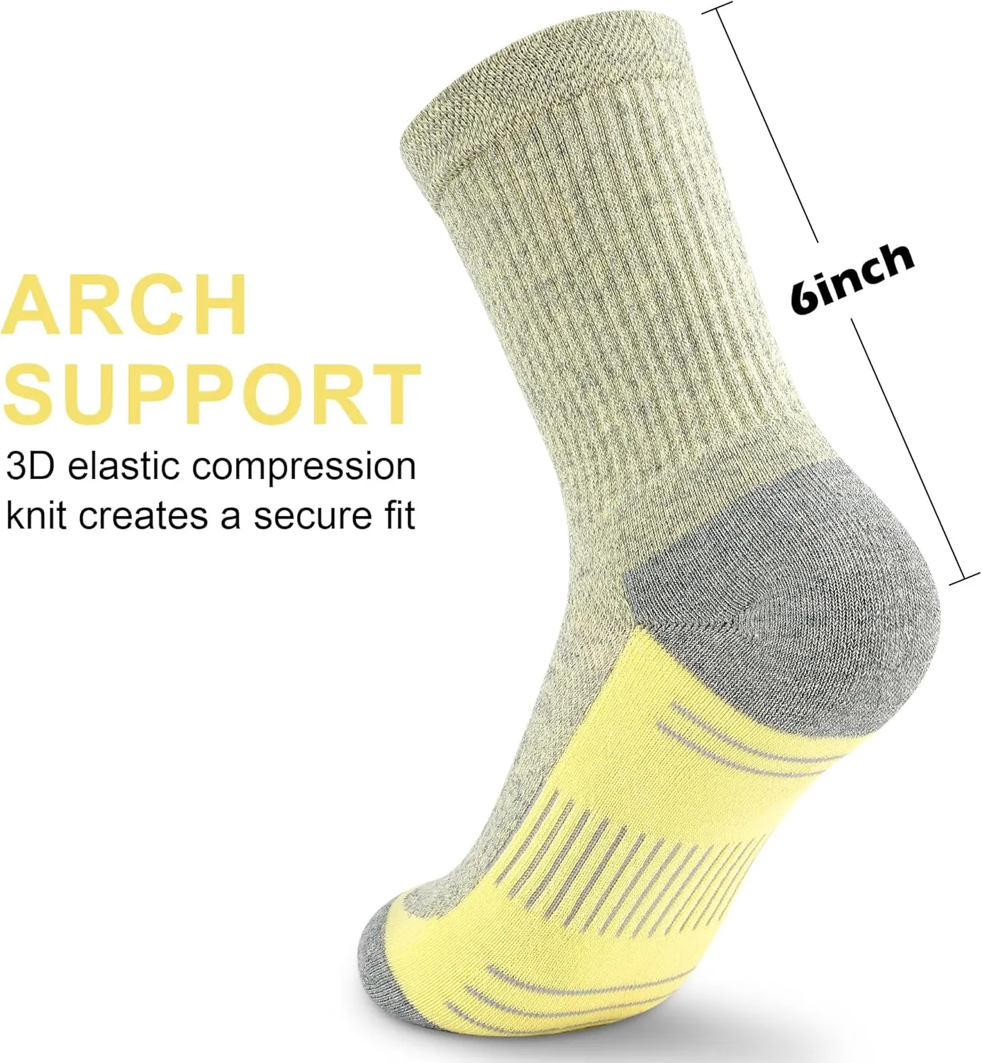 Crew Socks Women Athletic Hiking Running Cushioned Compression Socks 3-5 Pairs