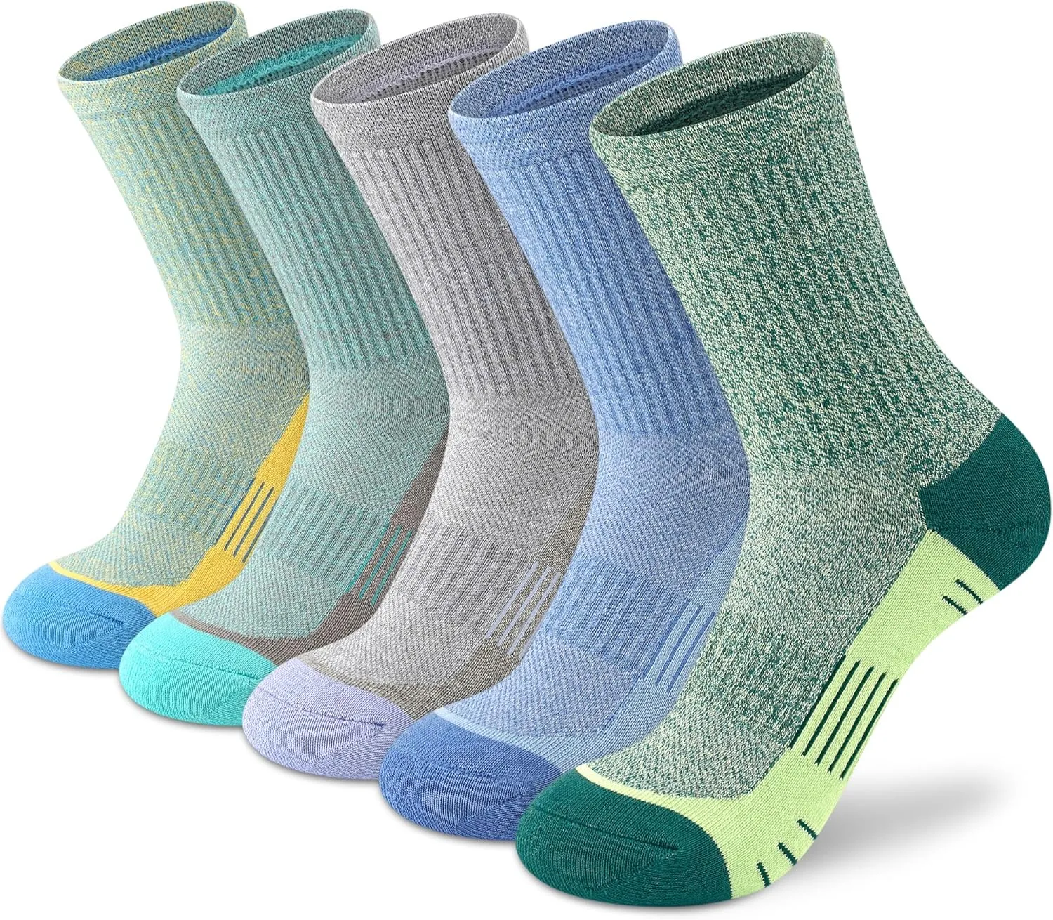 Crew Socks Women Athletic Hiking Running Cushioned Compression Socks 3-5 Pairs