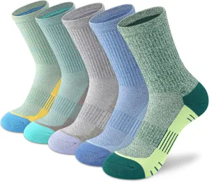 Crew Socks Women Athletic Hiking Running Cushioned Compression Socks 3-5 Pairs