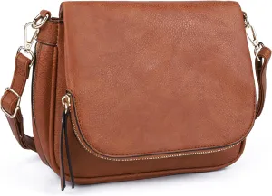 Crossbody Bags for Women Small Pu Leather Over the Shoulder Purses and Flap Cross Body Handbags with Multi Pockets