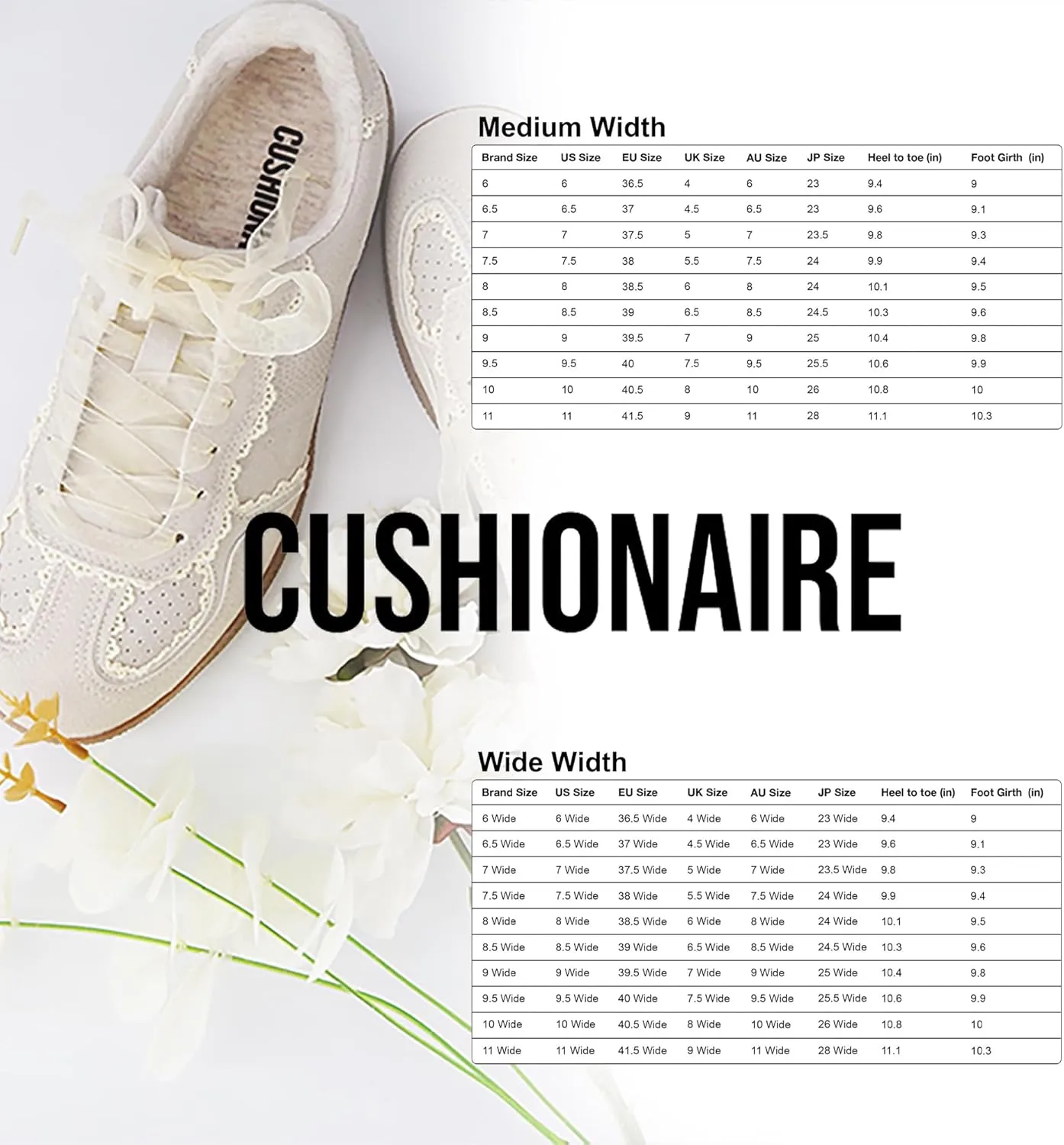 CUSHIONAIRE Belinda Women’s Lace Detail Casual Sneakers – Elegant Ribbon Lace-Up Shoes with Memory Foam