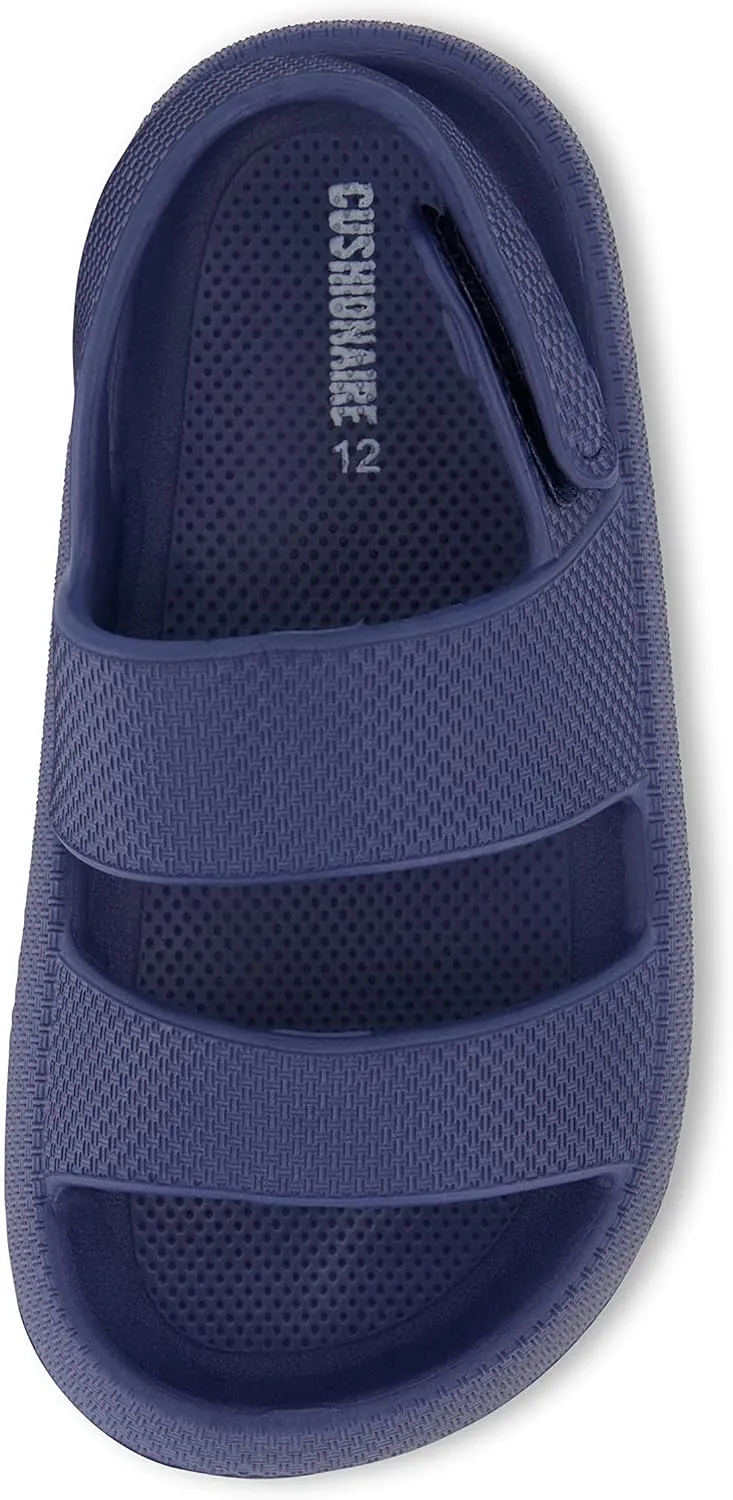 CUSHIONAIRE Kid's Fuji sandal with adjustable strap and  Comfort