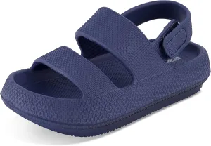 CUSHIONAIRE Kid's Fuji sandal with adjustable strap and  Comfort