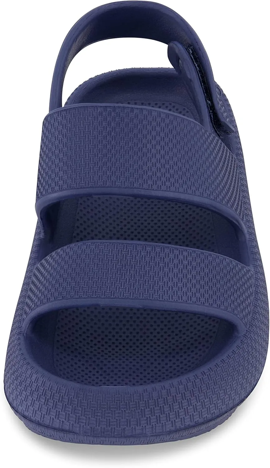CUSHIONAIRE Kid's Fuji sandal with adjustable strap and  Comfort