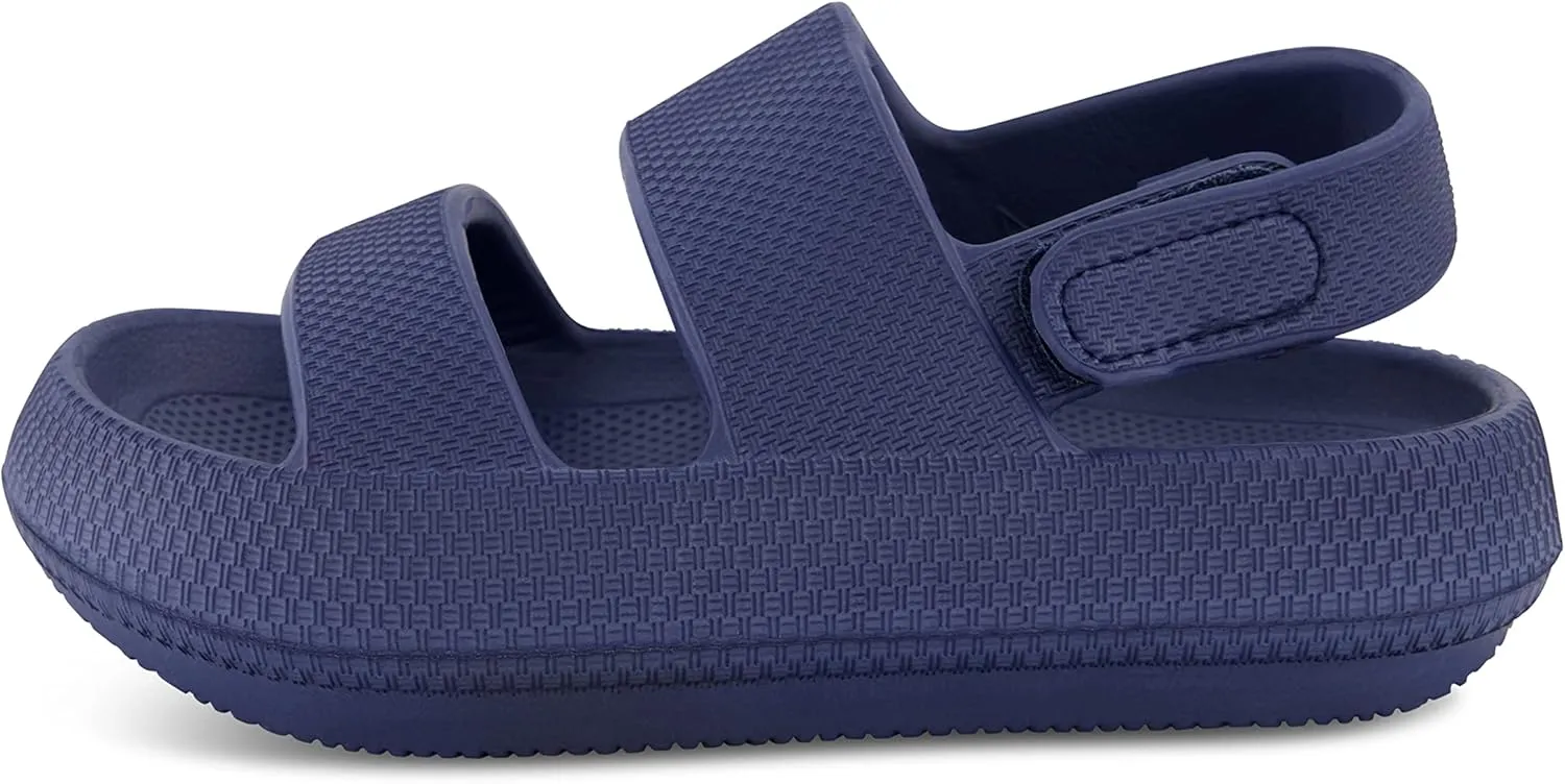 CUSHIONAIRE Kid's Fuji sandal with adjustable strap and  Comfort