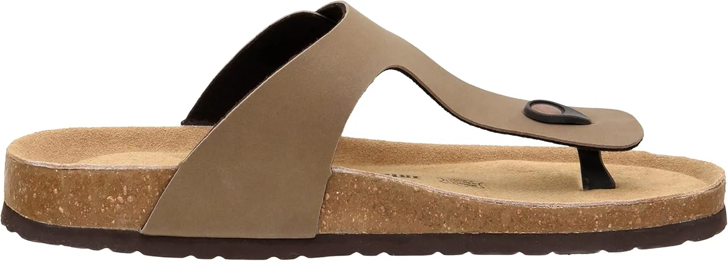 CUSHIONAIRE Men's Leah Cork footbed Sandal with  Comfort