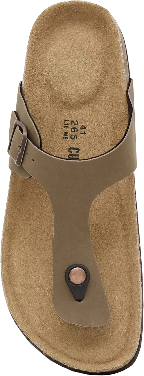 CUSHIONAIRE Men's Leah Cork footbed Sandal with  Comfort