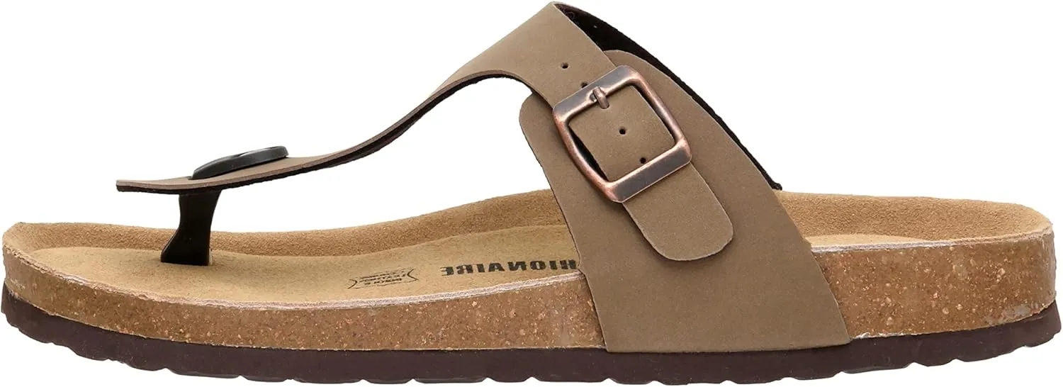 CUSHIONAIRE Men's Leah Cork footbed Sandal with  Comfort