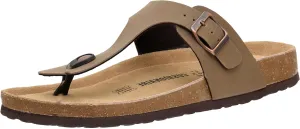 CUSHIONAIRE Men's Leah Cork footbed Sandal with  Comfort