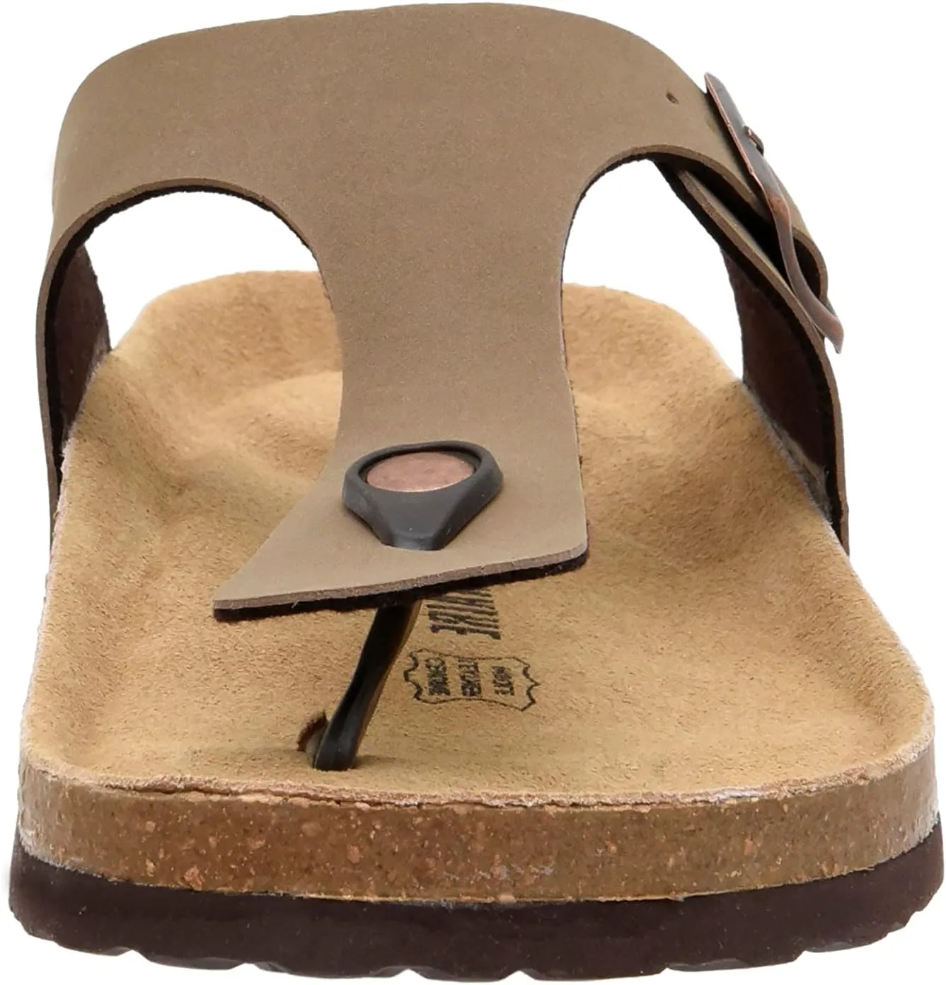 CUSHIONAIRE Men's Leah Cork footbed Sandal with  Comfort