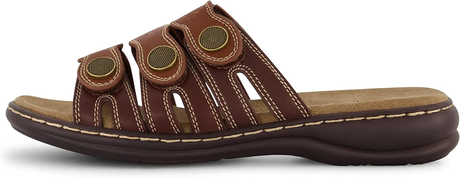CUSHIONAIRE Women's Barret comfort sandal with  Comfort Foam and Wide Widths Available