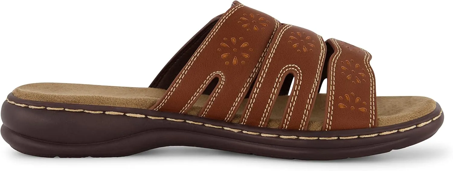 CUSHIONAIRE Women's Barret comfort sandal with  Comfort Foam and Wide Widths Available