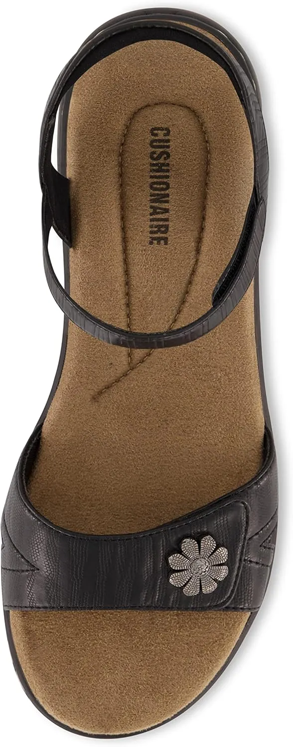 CUSHIONAIRE Women's Bloom comfort sandal with  Comfort Foam and Wide Widths Available