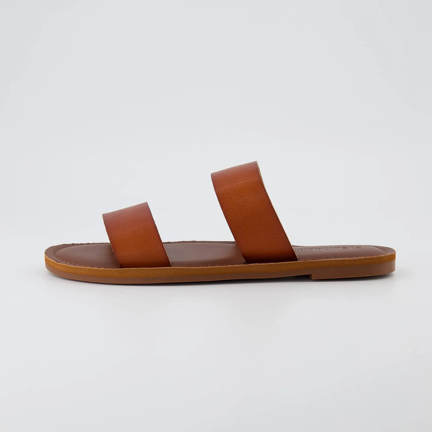 CUSHIONAIRE Women's Calico 2 band slide Sandal with  Comfort Foam