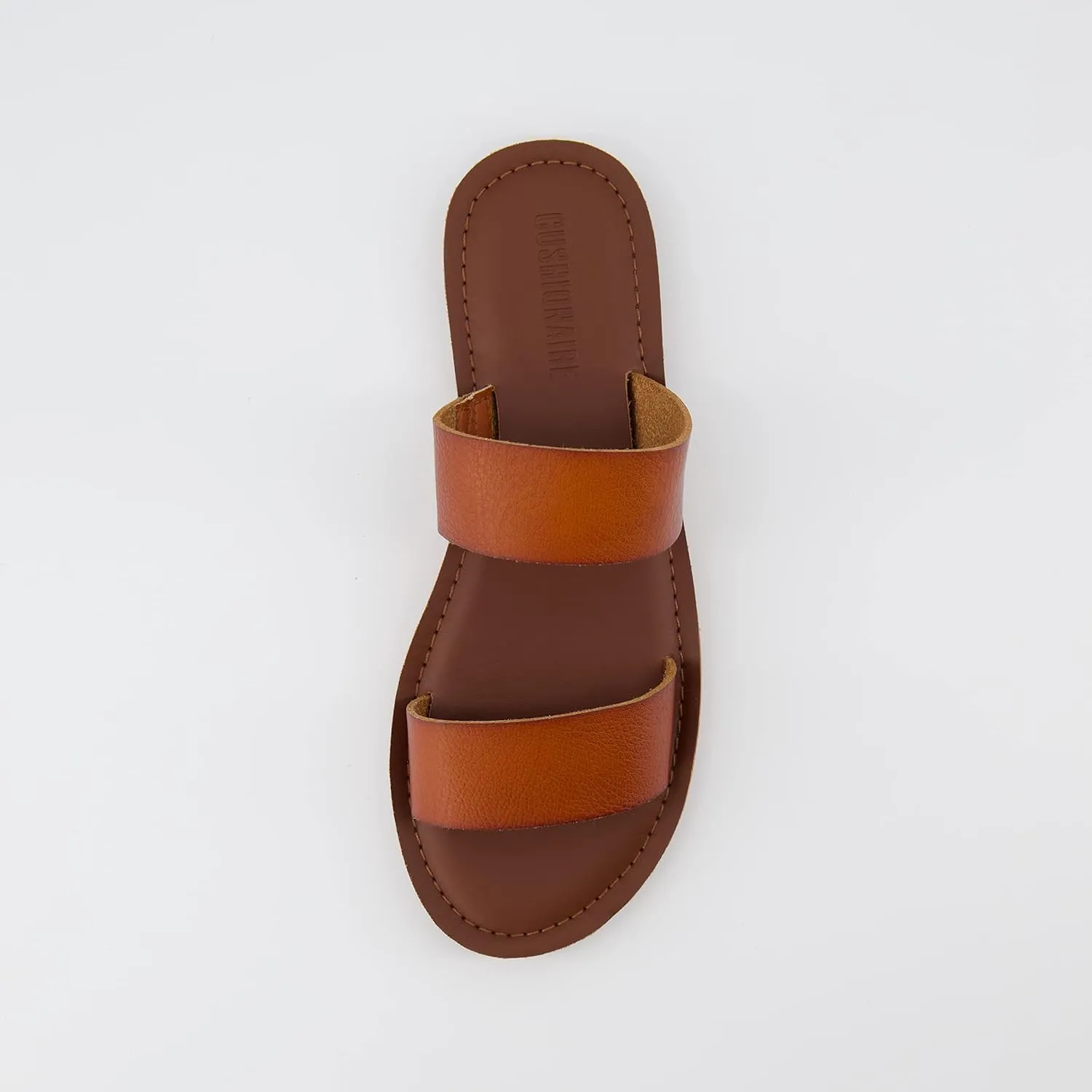 CUSHIONAIRE Women's Calico 2 band slide Sandal with  Comfort Foam