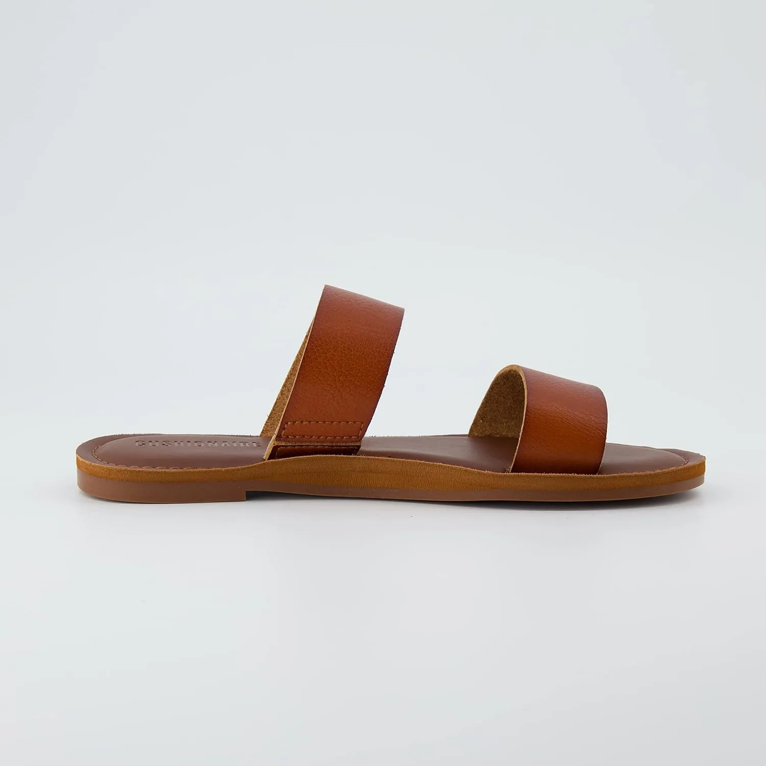 CUSHIONAIRE Women's Calico 2 band slide Sandal with  Comfort Foam
