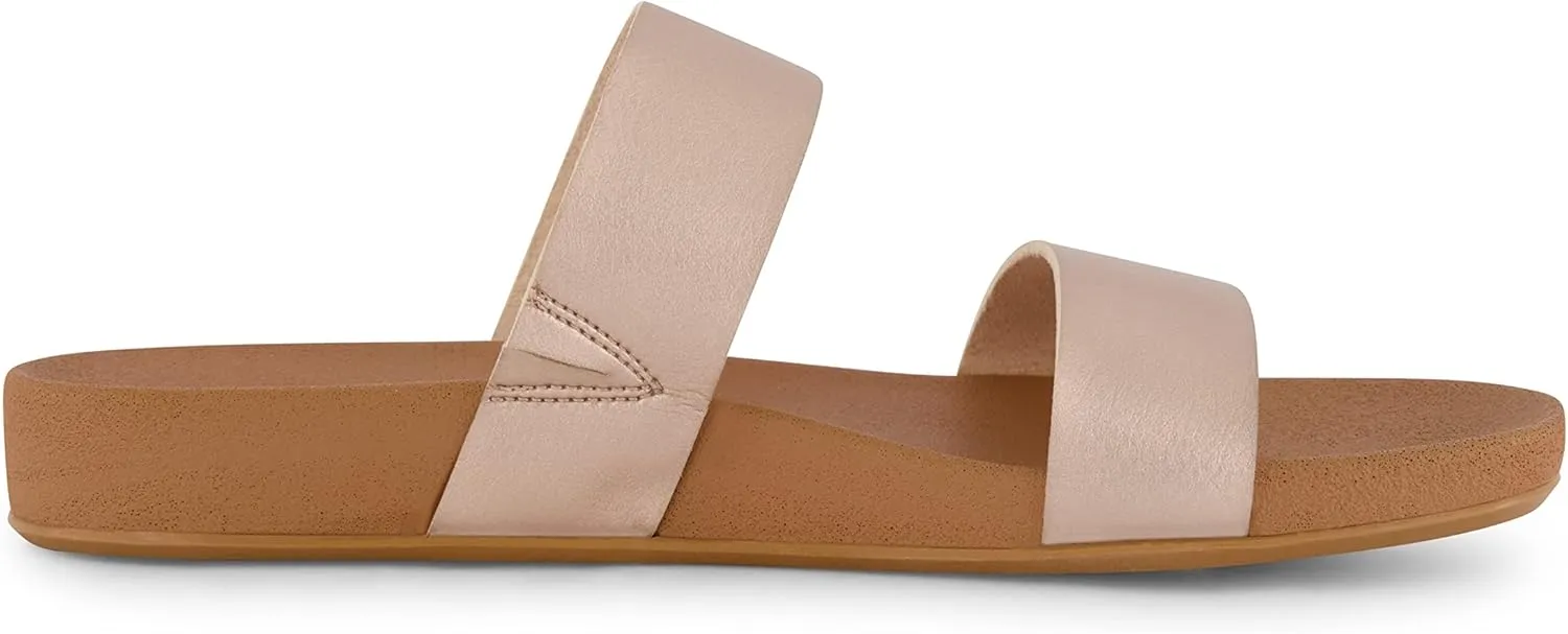 CUSHIONAIRE Women's Josie 2 band slide footbed sandal  Comfort Foam