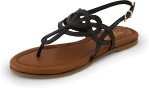 CUSHIONAIRE Women's Judit flat sandal  Comfort Foam, Wide Widths Available