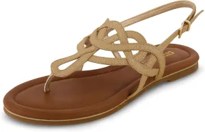 CUSHIONAIRE Women's Judit flat sandal  Comfort Foam, Wide Widths Available