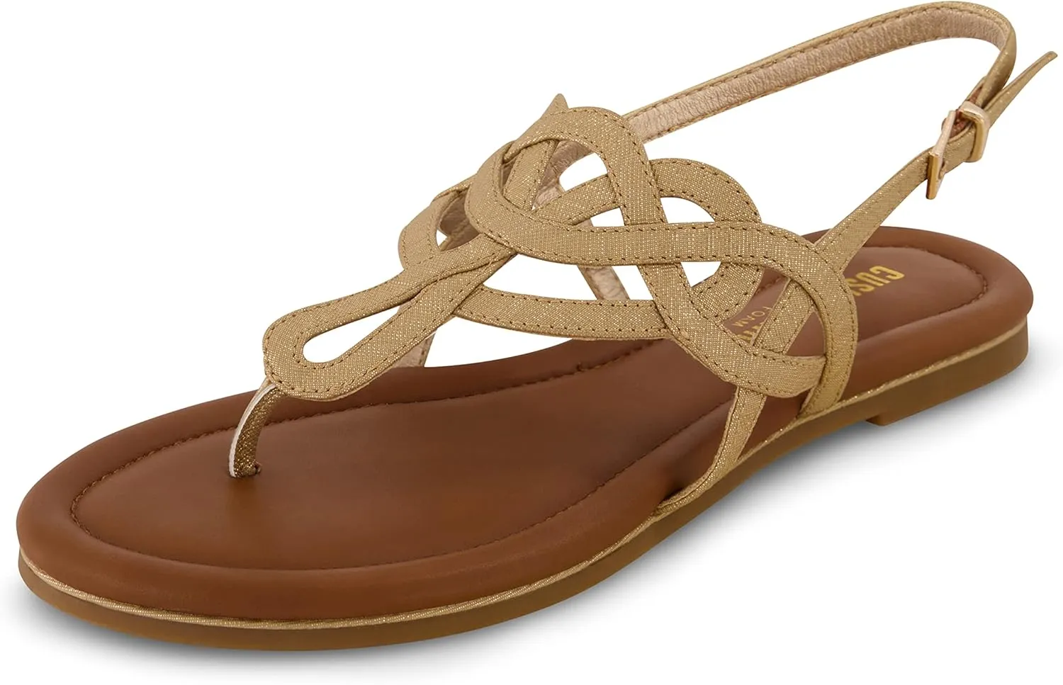 CUSHIONAIRE Women's Judit flat sandal  Comfort Foam, Wide Widths Available