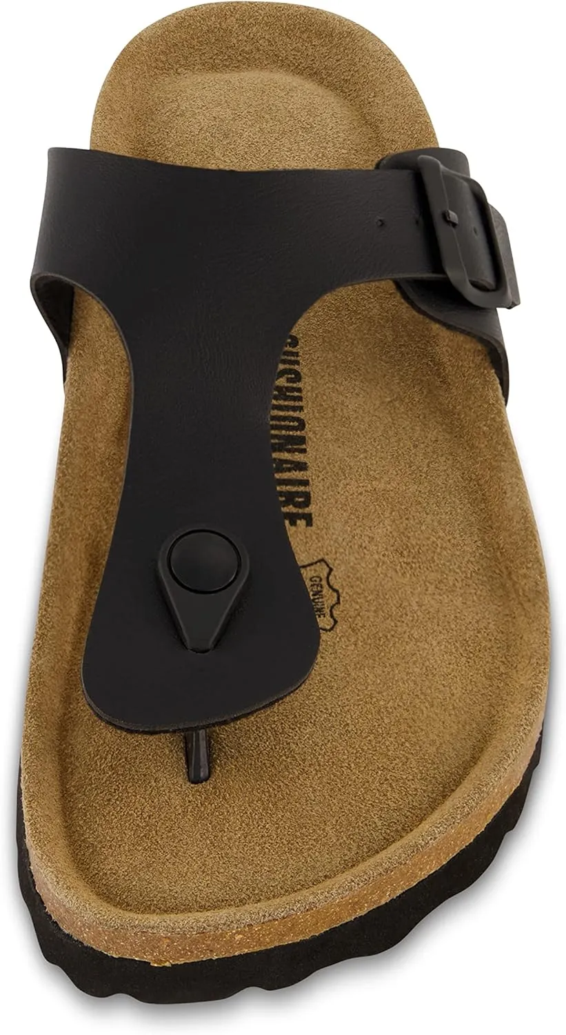 CUSHIONAIRE Women's Leah Cork Footbed Sandal With  Comfort
