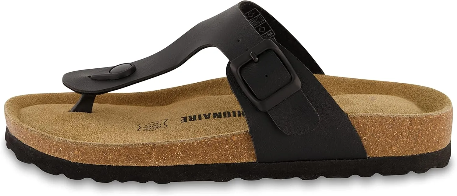 CUSHIONAIRE Women's Leah Cork Footbed Sandal With  Comfort