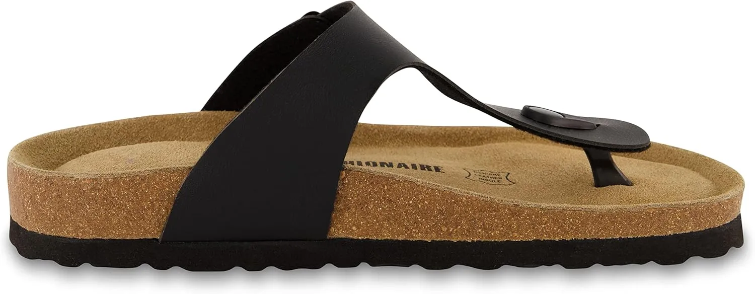 CUSHIONAIRE Women's Leah Cork Footbed Sandal With  Comfort