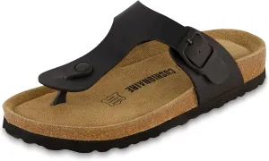 CUSHIONAIRE Women's Leah Cork Footbed Sandal With  Comfort
