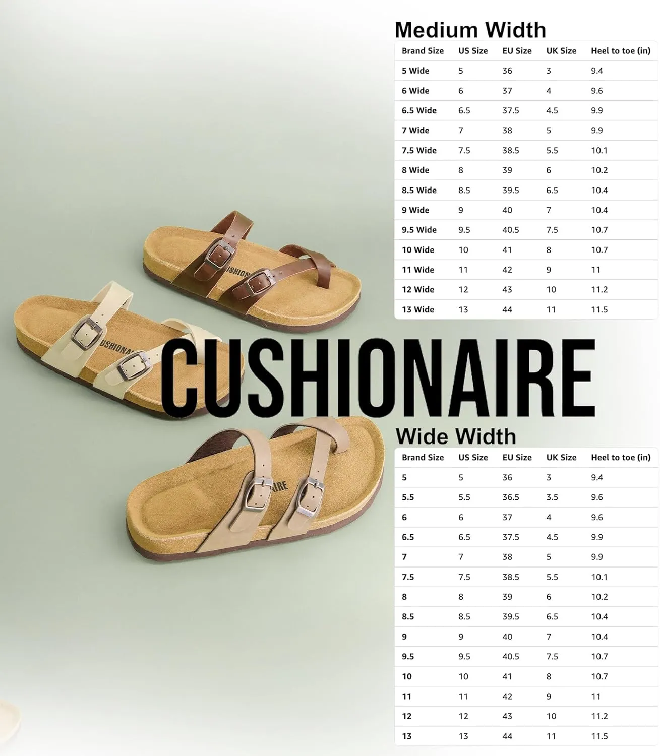 CUSHIONAIRE Women's Luna Cork Footbed Sandal With  Comfort