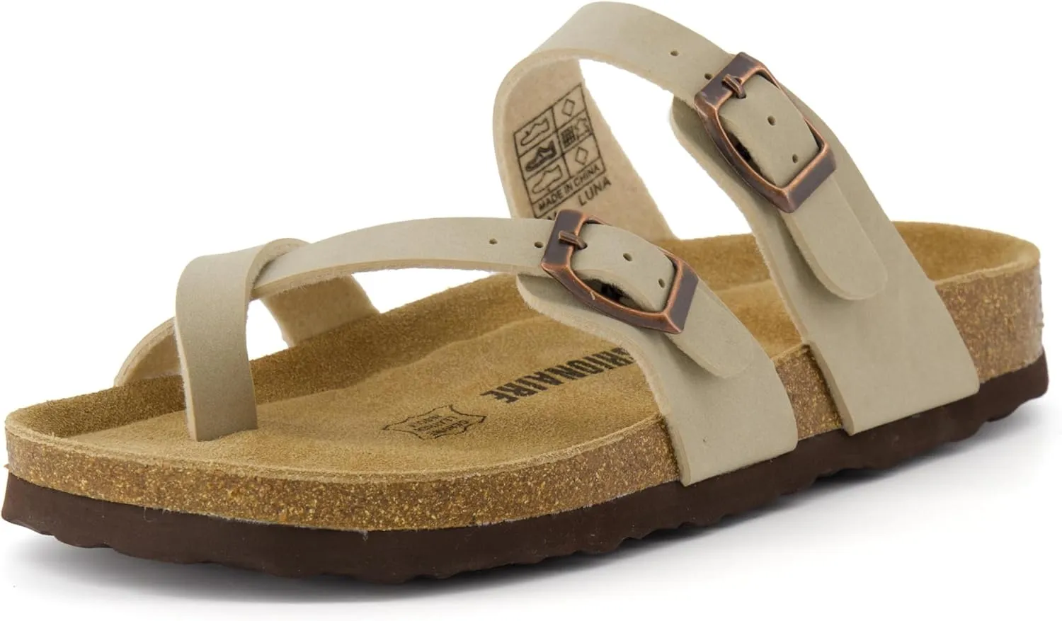 CUSHIONAIRE Women's Luna Cork Footbed Sandal With  Comfort