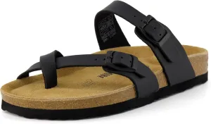 CUSHIONAIRE Women's Luna Cork Footbed Sandal With  Comfort